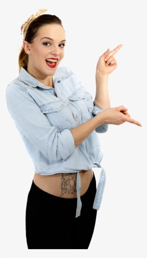 Join My Free Community - Point Girl Hand Png