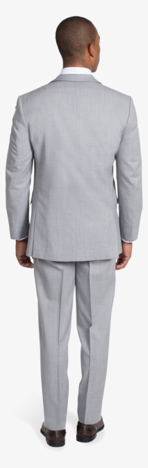 Heather Grey Notch Lapel Suit - Gray Back Suit