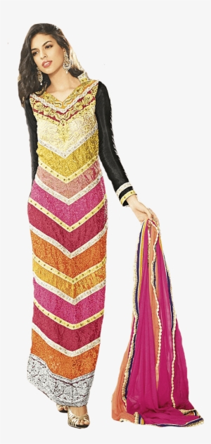 If People Turn Arround To Look At You On The Street,you - Hypnotex Black Embroidered Silk Crepe Unstitched Salwar