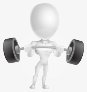 3d, Man - 3d White Man Barbell Png