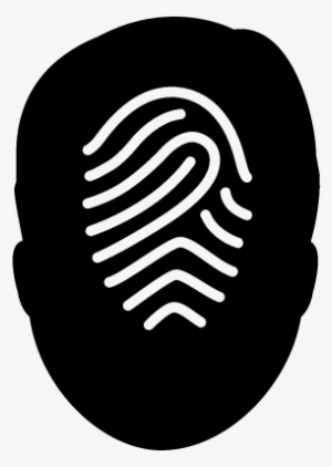Fingerprint On A Male Head Silhouette Vector - Simbolo Control De Acceso