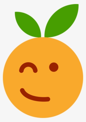 Wink Smiley Emoticon Fruit - Orange Winking