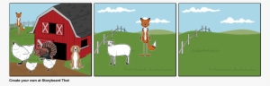 Sly Fox And Chicks - Cartoon