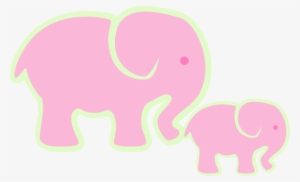 How To Set Use Pink Elephant And Baby Icon Png - Clip Art