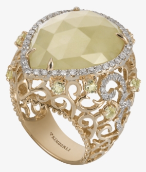 The Golden Ring With Quartz K - Engagement Ring