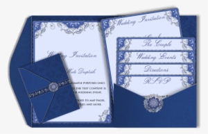Email Wedding Card Pocket Fold Design - Royal Blue Invitation Design