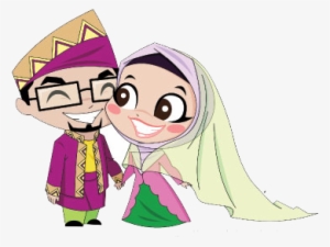 Mat So'od And So'odah Is A Pair Of Married Couple - Islamic Cartoon Wedding