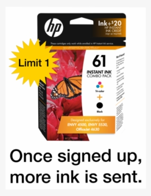 Hp 61 Black/tri-color Hp Instant Ink Enrollment Kit