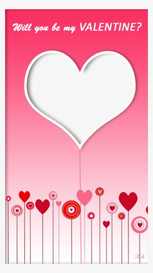 Pink Valentine Frame With Hearts - Heart