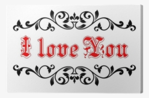I Love You In A Calligraphic Frame Canvas Print • Pixers® - Heading Design For Project