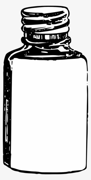 Vintage Book Clipart - Medicine Bottle Clipart Black And White