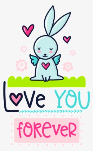 Hand Drawn Love You To Forever Cartoon Card Vector - Vector Graphics