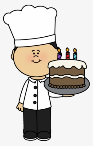 Chef With Birtday Cake Clip Art - Cook Clipart