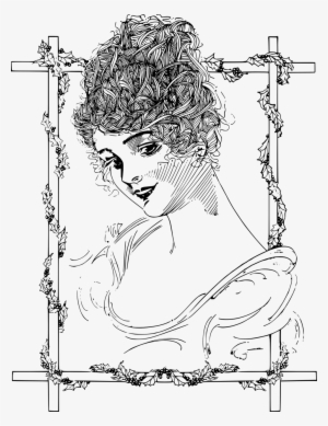 Beautiful Woman - Face - Line Art