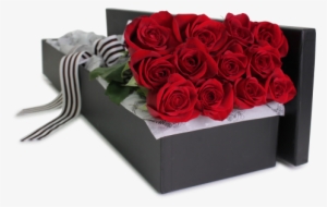 Boxed Red Roses 12 Stem - Garden Roses