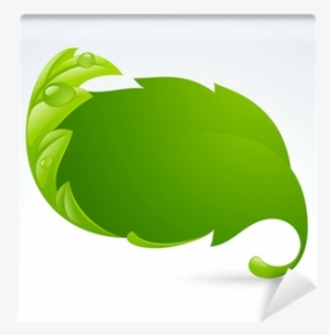 Vector Green Leaf Frame, Spring Background Wall Mural - Картинки Лист Осенний Клипарт