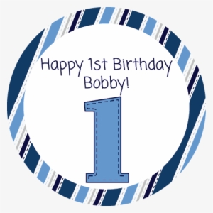 1st Birthday Blue Transparent