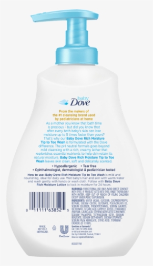 Baby Dove Rich Moisture Tip To Toe Lotion 13oz - Baby Dove Sensitive Moisture Tip To Toe Wash, 380ml