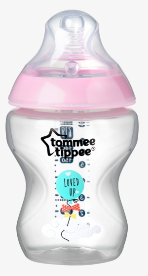 Closer To Nature Decorated Baby Feeding Bottles Pink - Tommee Tippee Closer To Nature Feeding Bottle 260ml