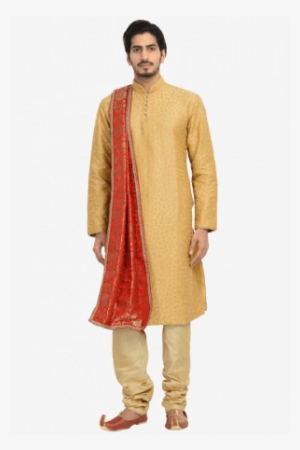 Brown Dori Embroidered Kurta Ethnic Men's Kurta For - Kurta Mens Png