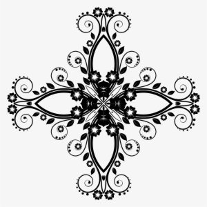 Flower Frame Extrapolated - Clip Art