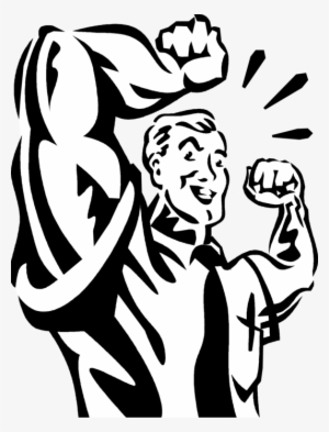 Vector Illustration Of Businessman Strongman Bodybuilder - Vector Graphics