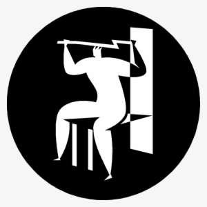 Vector Illustration Of Weightlifter Lifts Barbell Weight - Dot Esports Logo