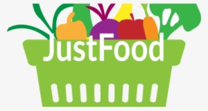 Justfood Logo With Basket Of Fresh Vegetables And Fruits - Vegetable