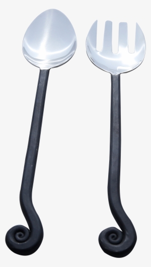 Burnt Black Lilly Design Salad Serving 2 Pcs - Design