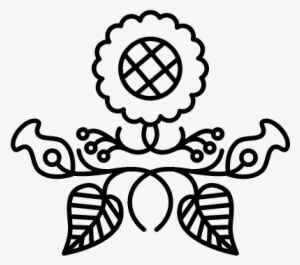 Flower Design With Leaves And Vines Variant Vector - Symmetrical Flower Design