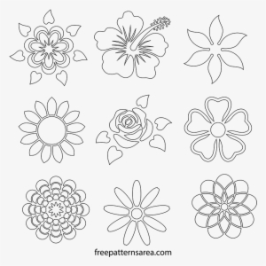 Printable Flower Stencils Outline Templates Stencil - Stencil