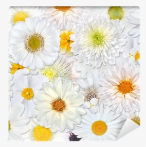 White Flower Background Wall Clock