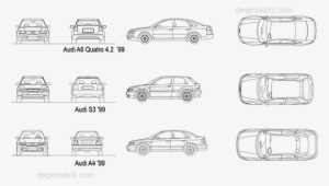 Audi A6, S3, A4 Dwg, Cad Blocks, Free Download - Carport