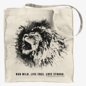 Lion Tote Bag - Run Wild Live Free Love Strong