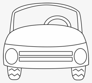 Cartoon Car - Front Of Car Clipart Black And White