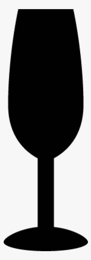 Flute Glass Vector - Black Wine Glass Clip Art