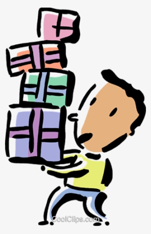 Boy Carrying His Birthday Gifts Royalty Free Vector - Illustration