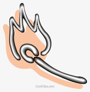 Matchstick On Fire Royalty Free Vector Clip Art Illustration - Clip Art