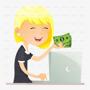 Business Woman And Computer Png Jpg File/blonde Right - Businessperson