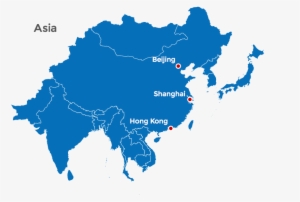 Agic Map Asia Blue - Asia Pacific Map Vector