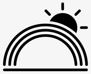 Rainbow Weather Symbol With The Sun Comments - Rainbow Logo Black And White