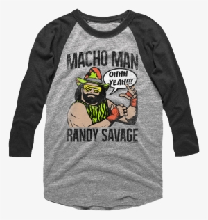 Macho Man Randy Savage Raglan Baseball Shirt - Macho Man Randy Savage Raglan