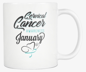 Cervical Cancer Awareness Month January Teal Ribbon - Set Of 4 Personalized Stemless Wine Tumblers