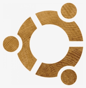 The Ubuntu Logo Using A Wood Texture
