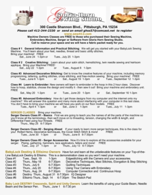 C Lick Here For A Larger View Of Our Free Classes - الخياطة