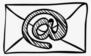 Email Sketched Envelope With Arroba Sign Vector - Email Icon Sketch Png