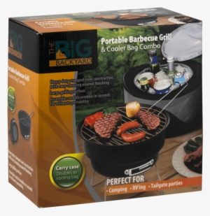Portable Barbecue Bbq Grill & Cooler Bag Combo