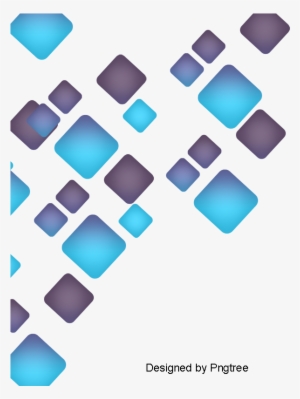 Digital Technology Blue Geometric Squares Gradient, - Psd