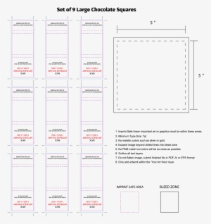 Set Of 9 Large Chocolate Squares - Chocolate