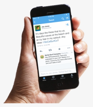 A Few Days Later, Joe Tweets @socalsurfco For Advice - Iphone
